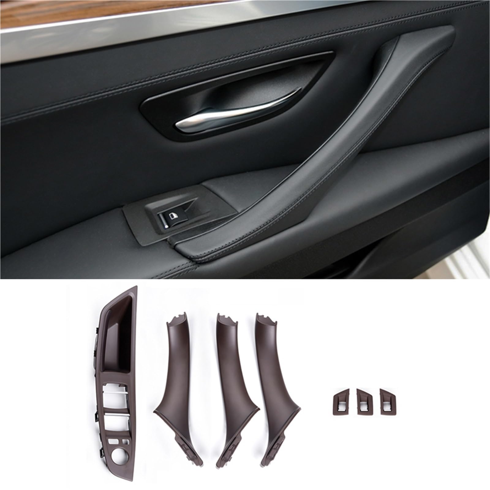 Auto-Innentürgriff Für 5 Series Für F10 Für F11 520i 523i 525i 528i 535i RHD LHD Set Auto-Innentürgriff Innentürverkleidung Pull Trim Cover Türgriff(A Mocha) von Bpjikxf