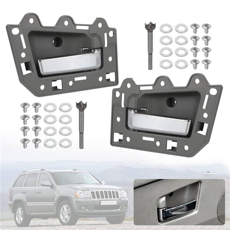 Auto-Innentürgriff Für Jeep Für Grand Für Cherokee 2005 2006 2007 2008 2009 2010 2011 Auto Innen Tür Griff 1JV461J3AA 1JV471J3AA 5HR421J3AK 5HR411J3AK Türgriff(2xChrome Front Pair) von Bpjikxf