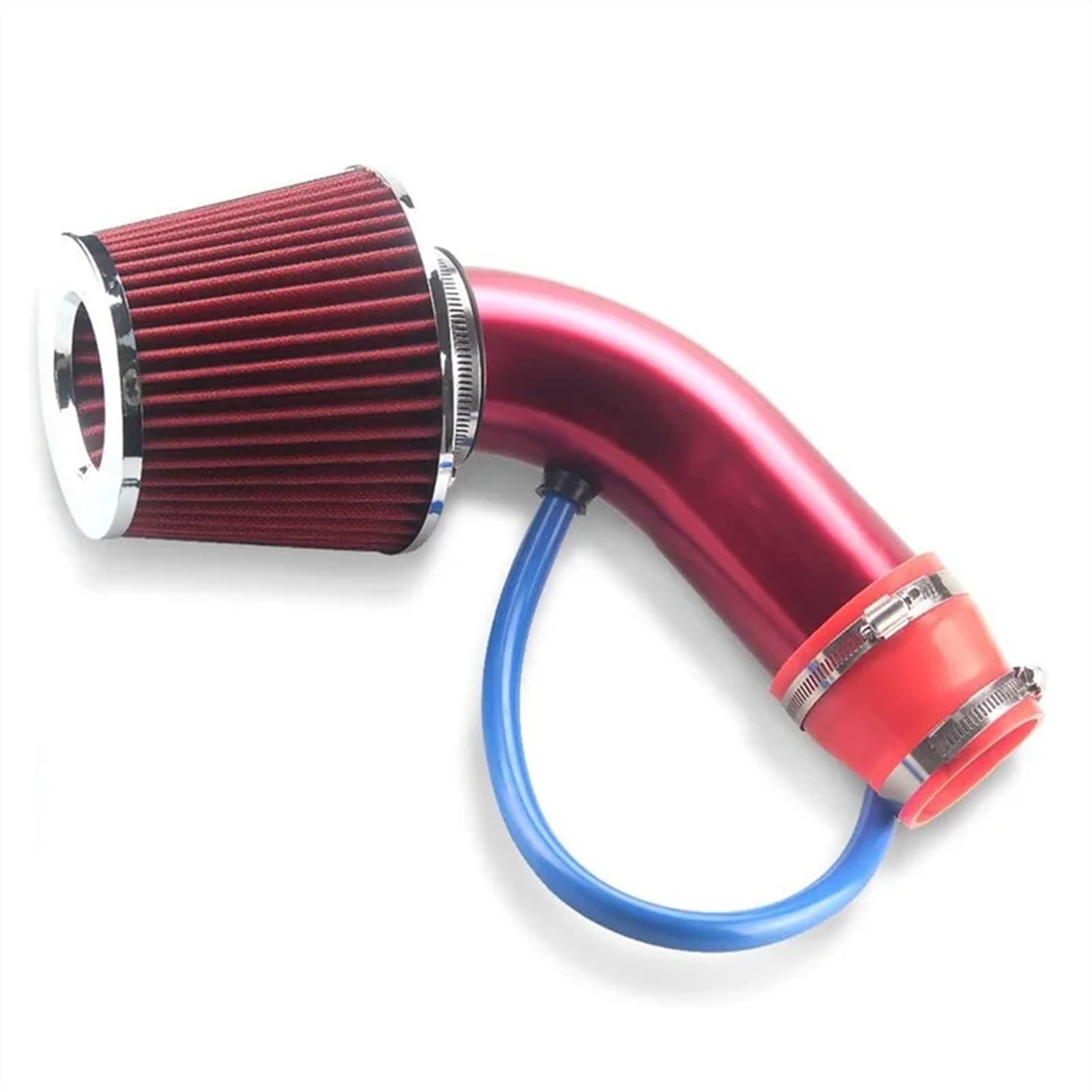 Auto Lufteinlassschlauch 3-Zoll-Rohr-Aluminium-Automobilfilter-Induktions-Niedrigschlauch- Und Klemmen-Kits Universal Car Racing Cool Air Intake Kit Luftansaugrohr von Bpjikxf