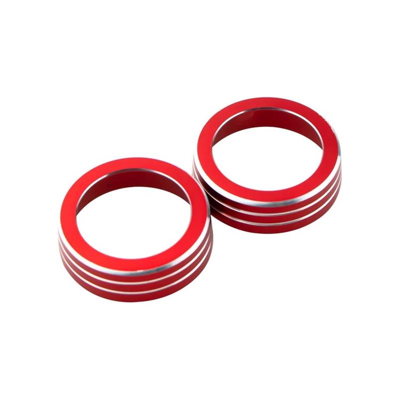 Dekoration 2Pcs Auto Klimaanlage Knopf Ring Für Civic 10th 2016 2017 2018 2019 A/C Control Dekoration Aufkleber Trim Zubehör Interieurleisten(Rot) von Bpjikxf