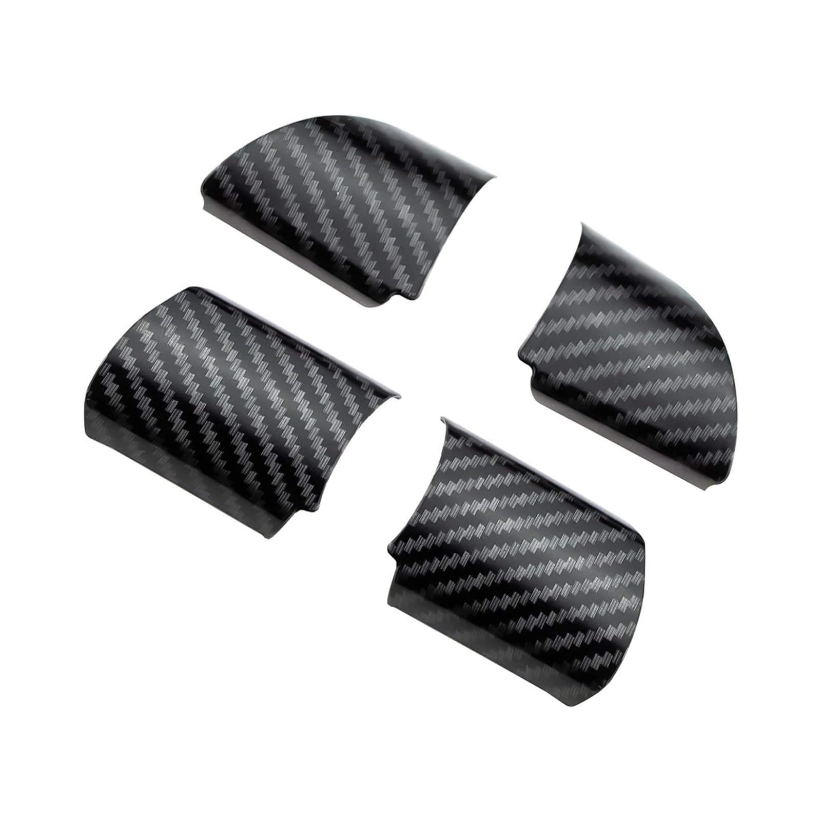 Dekoration 4 Teile/Satz Innen Auto Lenkrad Panel Abdeckung Trim Aufkleber Für Ford Für Focus 2 MK2 2005-2011 Auto-Styling Aufkleber Zubehör Interieurleisten(Carbon Fiber Black) von Bpjikxf