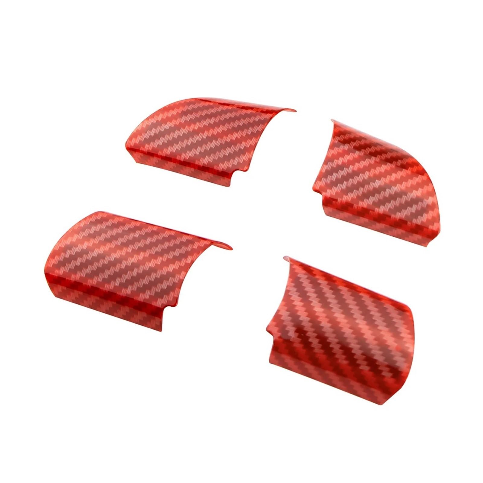 Dekoration 4 Teile/Satz Innen Auto Lenkrad Panel Abdeckung Trim Aufkleber Für Ford Für Focus 2 MK2 2005-2011 Auto-Styling Aufkleber Zubehör Interieurleisten(Carbon Fiber Red) von Bpjikxf