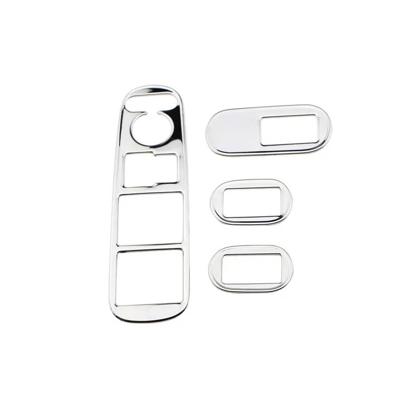 Dekoration 4Pcs Auto Fensterheber Taste Panel Aufkleber Für HRV Für HR-V Für Vezel 2014-2020 Dekoration Abdeckung Trim Innen Zubehör Interieurleisten(Stainless Steel) von Bpjikxf