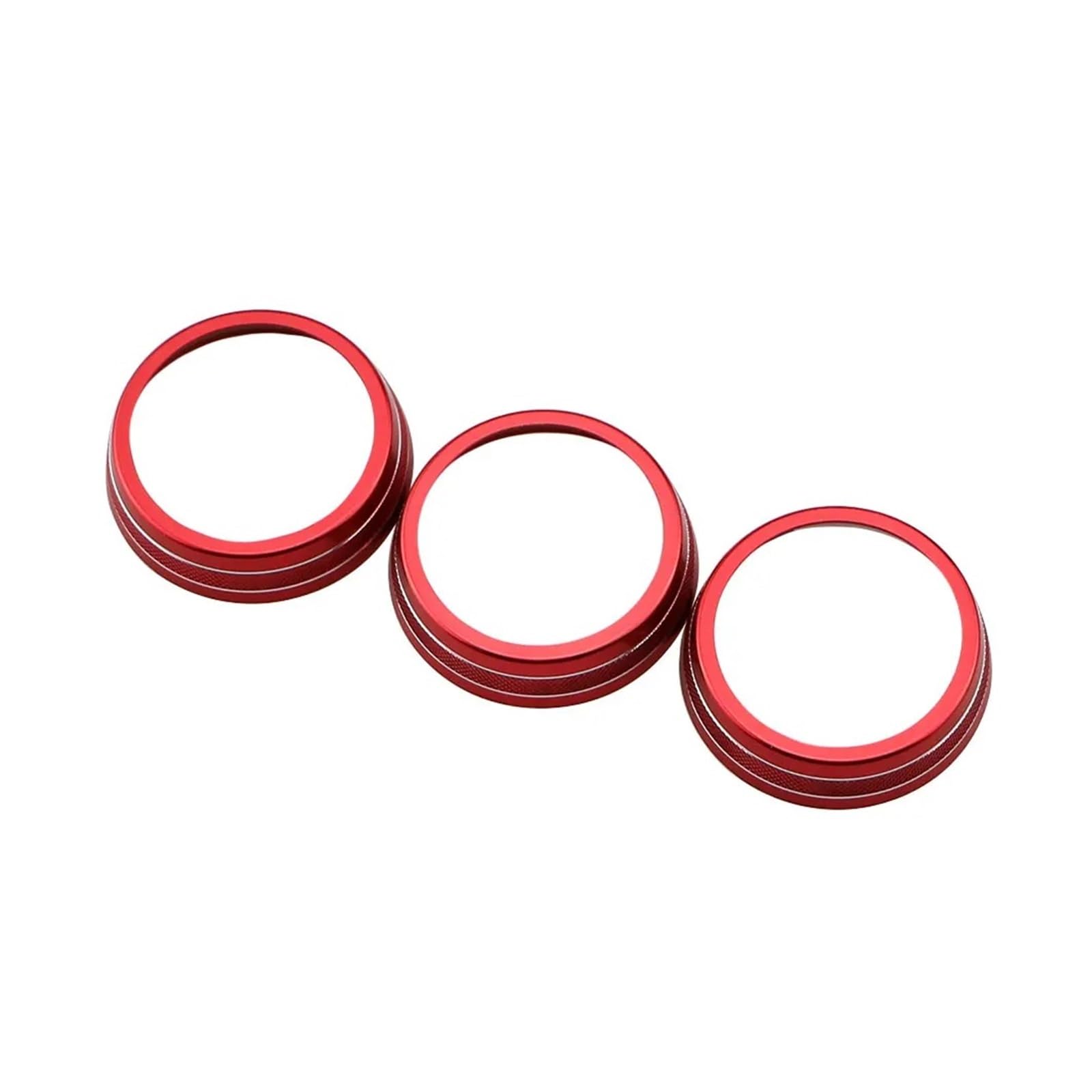 Dekoration Aluminium 3 Stücke Auto Klimaanlage Knopf Schalter Taste Trim Abdeckung Ring Für Jeep Für Kompass 2017 2018 2019 2020 Für Automatische AC Interieurleisten(3pcs red) von Bpjikxf