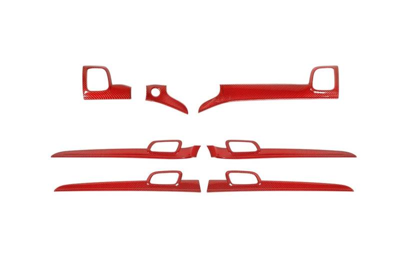 Dekoration Auto Center Konsole Panel Innen Griff Dekoration Abdeckung Trim Links Rechts Stick Für Jeep Für Grand Für Cherokee 2011-2023 Interieurleisten(Left-Red Carbon) von Bpjikxf