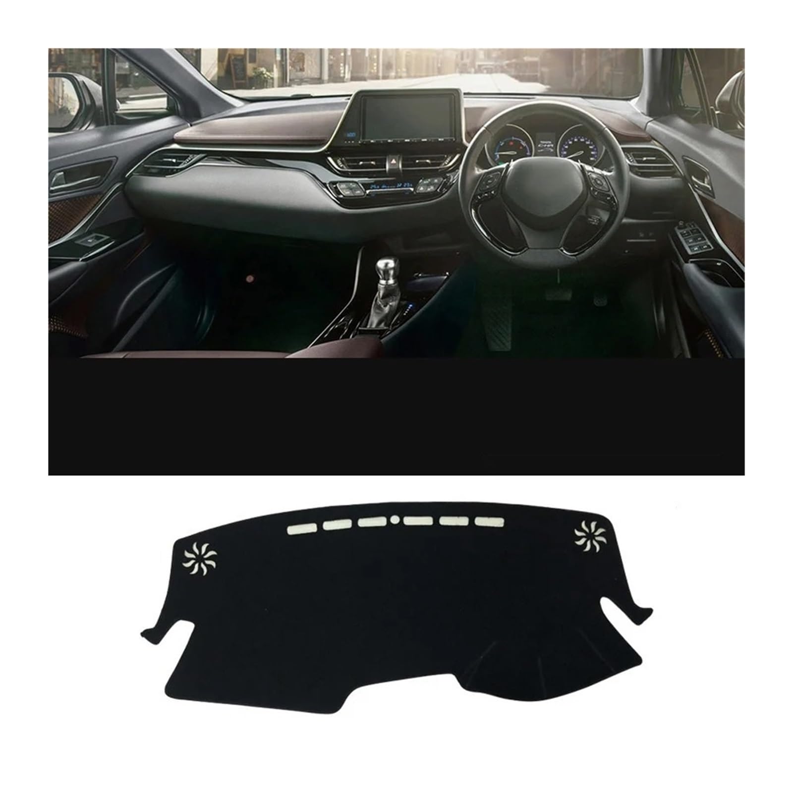 Dekoration Auto Dashboard Sonnenschutz Matte Instrument Abdeckung Für Toyota Für C-HR Für CHR 2016 2017 2018 2019 2020 2021 2022 2023 Zubehör Interieurleisten(RHD Black Side) von Bpjikxf