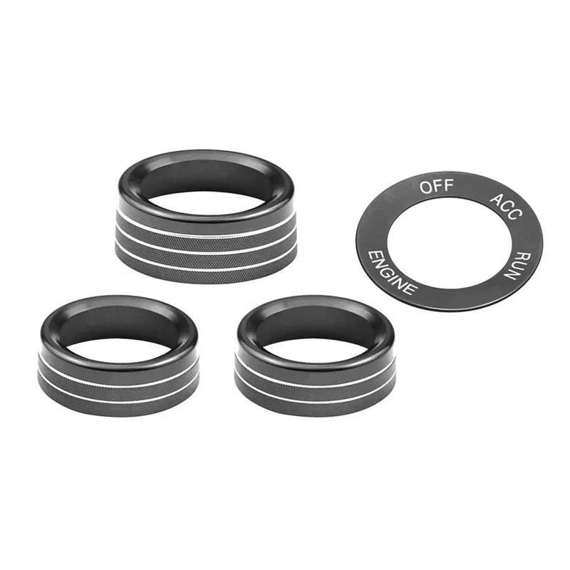 Dekoration Auto Klimaanlage Volumen Radio Button Knob Abdeckung Aluminium Dekorative Ring Für Dodge Für Challenger Für Ladegerät 2015-2020 Innen Interieurleisten(Gray) von Bpjikxf