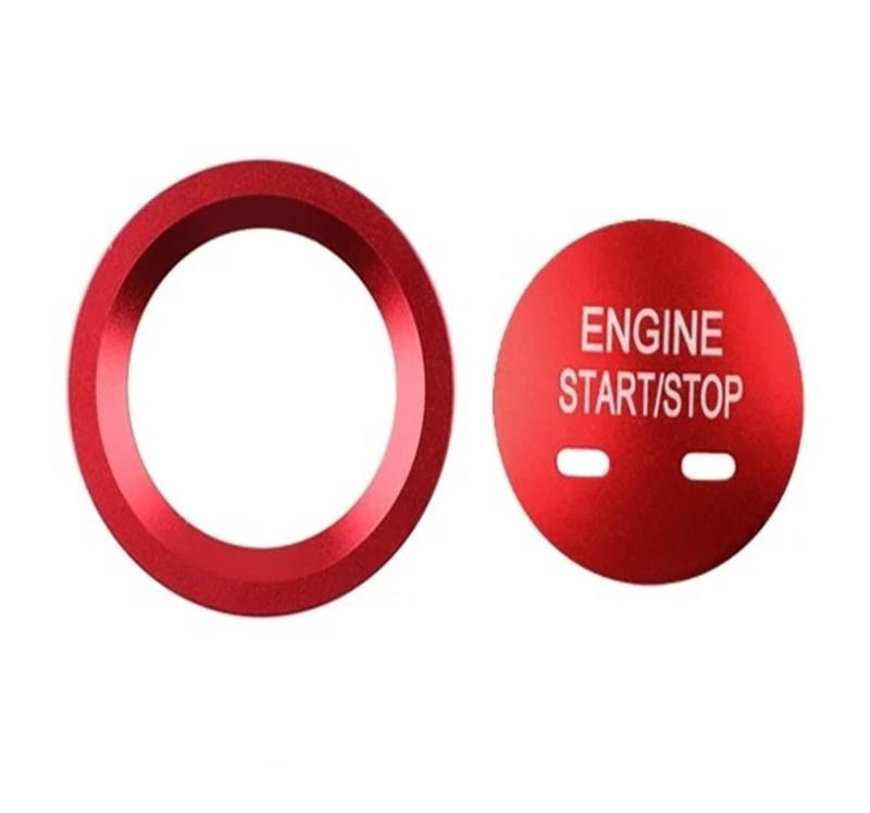 Dekoration Auto Styling Für Cadillac Für XT5 MG6 Auto Motor Push Start Stop Taste Ring Abdeckung Kappe Aufkleber Zubehör Interieurleisten(Rot) von Bpjikxf