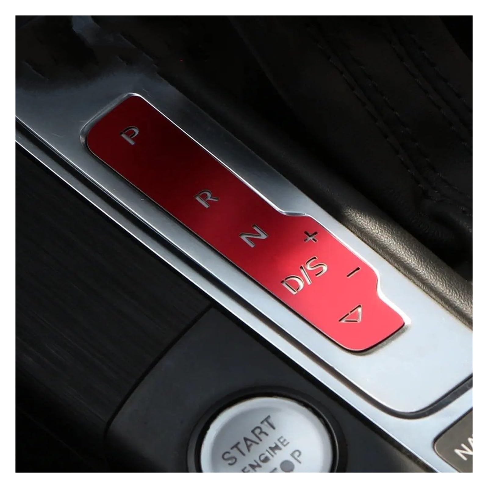 Dekoration at Getriebekopf-Schaltknauf-Panel-Schutzabdeckung, Verkleidung Für A3 8V 2013–2019, LHD-Innenraum-Autoaufkleber, Aluminiumlegierung Interieurleisten(1pc red Sticker) von Bpjikxf