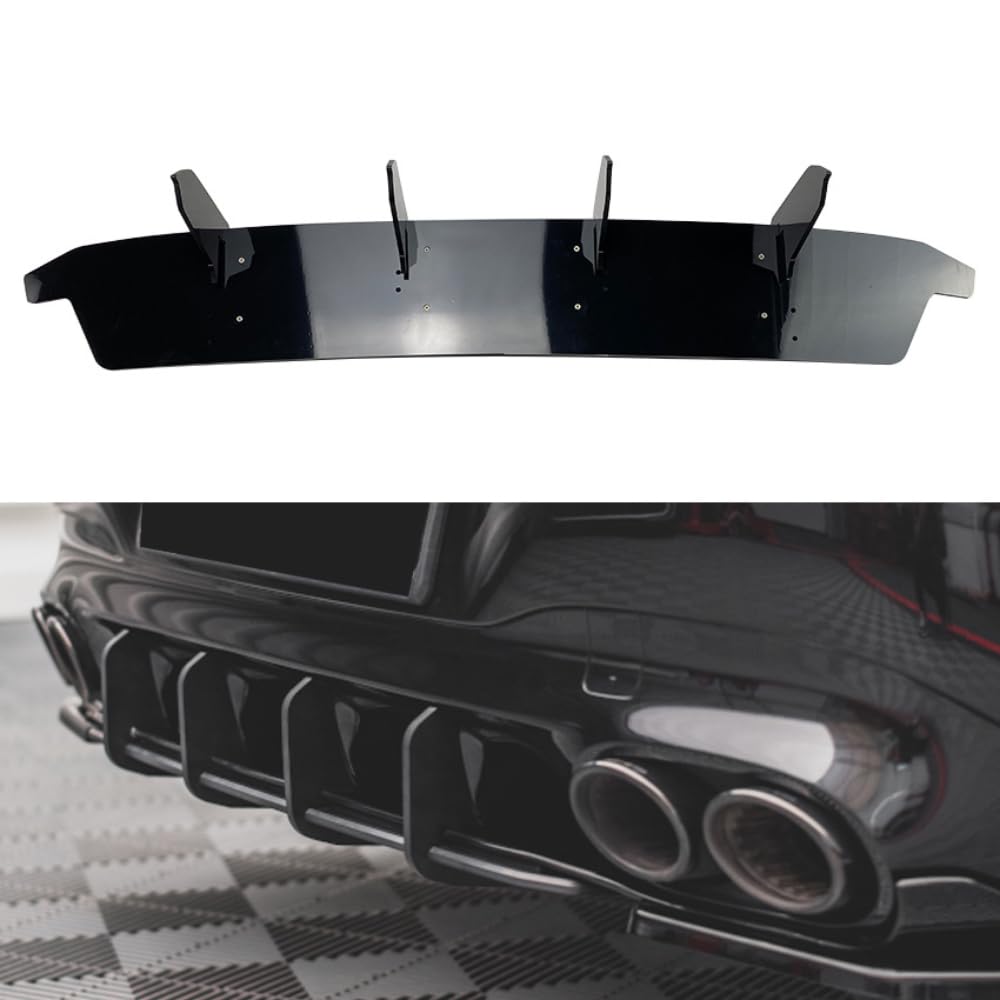 Auto ABS Heckstoßstange Spoiler Lippe für Mercedes-Benz CLA-Klasse C118 CLA35 CLA45 Hecksplitter unter Diffusor Ersatz Anti-Kollision Splitter Lippe Karosserie Kit von Bqieai