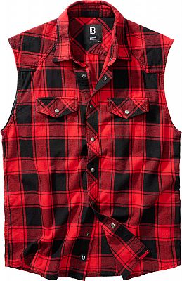 Brandit Checkshirt, Hemd ärmellos - Rot/Schwarz - 4XL von Brandit