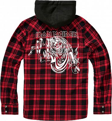 Brandit Iron Maiden Checkshirt Eddie, Kapuzen-Hemd/Jacke - Rot/Schwarz/Weiß - 3XL von Brandit