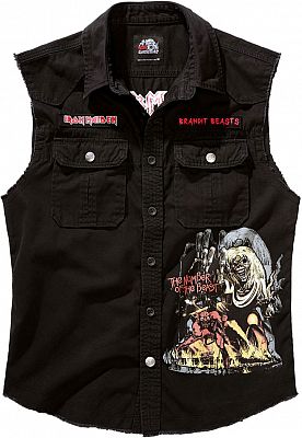 Brandit Iron Maiden Vintage NOTB, Weste - Schwarz/Rot/Gelb - 4XL von Brandit