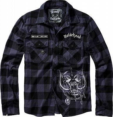 Brandit Motörhead Checkshirt, Hemd - Schwarz/Grau/Weiß - 4XL von Brandit