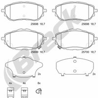 Bremsbelagsatz BRECK 25698 00 701 00, Vorne von Breck