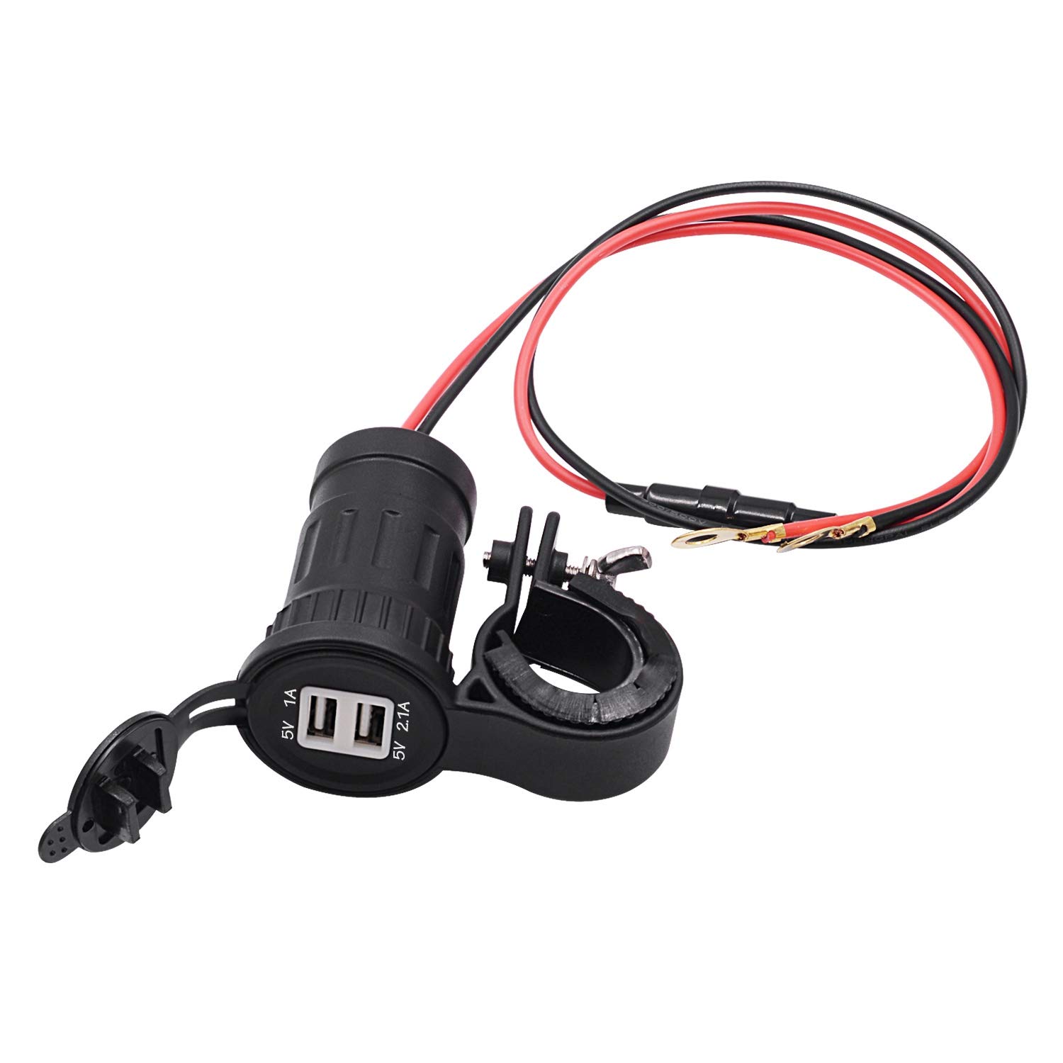 Breeshy 12V 24V Ist Geeignet für Fahrer Motorrad Lenker Wasserdichtes LadegeräT Dual USB Navigator Handy-LadegeräT von Breeshy