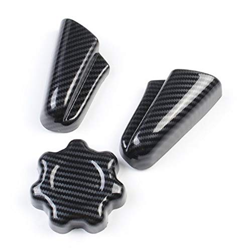 Breeshy 3PCS Carbon Fiber Sitzverstellungstaste Schalttafelabdeckung Verkleidungen Rahmen AutozubehöR für 2016-2020 von Breeshy