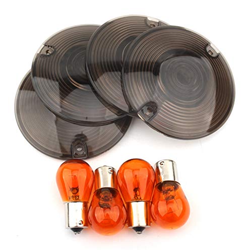 Breeshy 4 Teilige Motorrad Smokey Blinker GlüH Lampen Abdeckung für Touren Glide Road Tour FLHT FLST FLTR von Breeshy