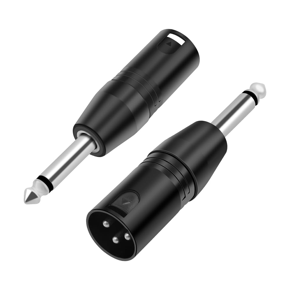 Breeshy 6,35 mm Mono-Stecker auf XLR 3-Poligen Stecker Audio-Stecker Konverter Adapter Anschluss für Kopfhörer-Mikrofon-Verstärker von Breeshy