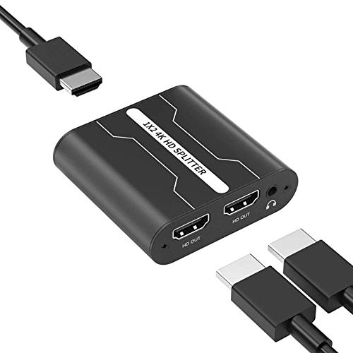 Breeshy Audio Splitter 1 in 2 Aus, ZusäTzlicher Audio Ausgang Kanal, UnterstüTzt 4K X 2K bei 30Hz 1080P für TV von Breeshy