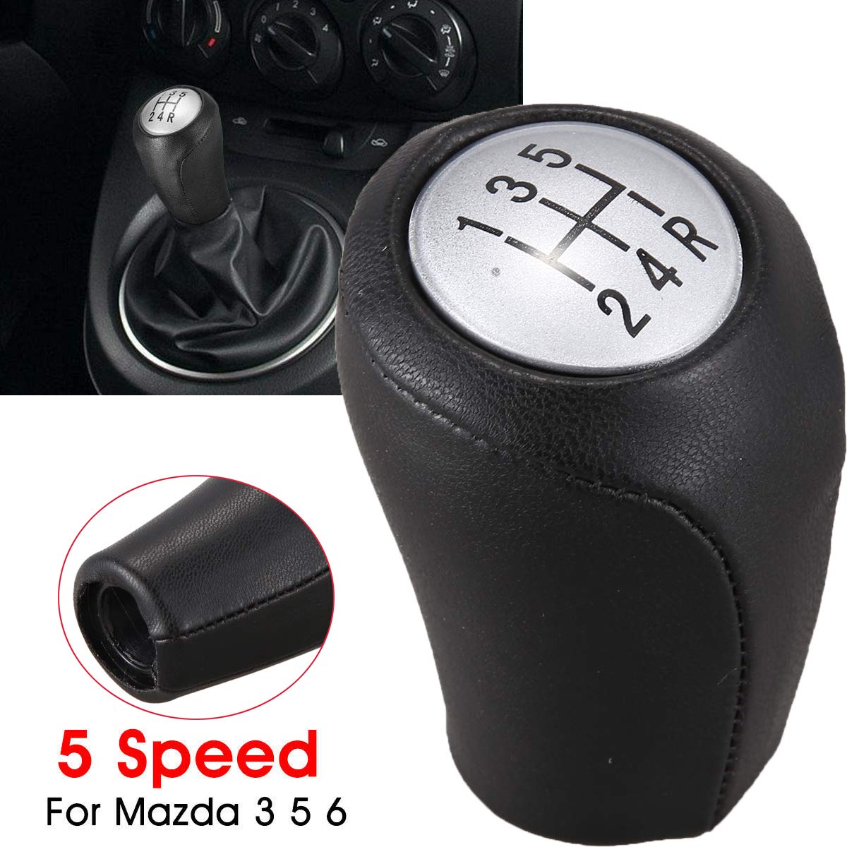 Breeshy Auto 5 Gang PU Leder Schalt Kopf Schalter für 5 6 von Breeshy