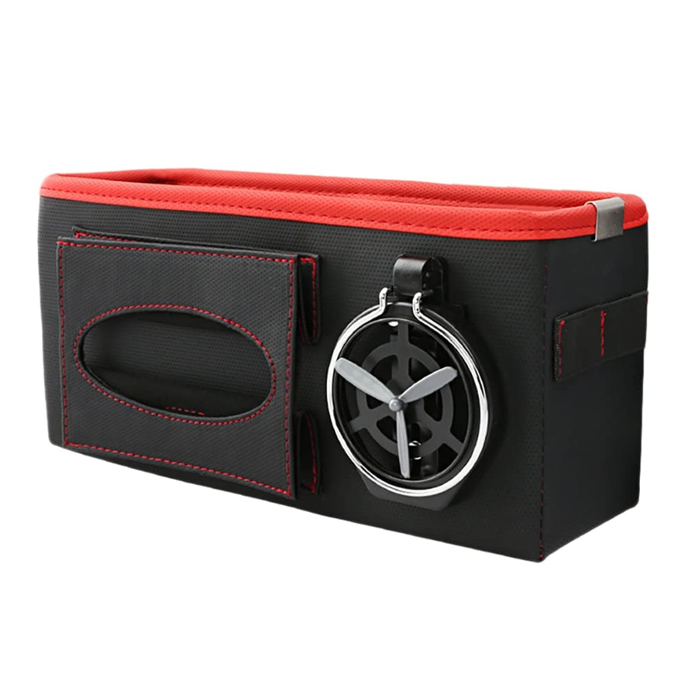 Breeshy Auto Heck Sitz Organizer Aufbewahrung Tasche HäNgender GeträNke Halter Papier Box Auto Heck Sitz Tasche ZubehöR Schwarz + Rot von Breeshy