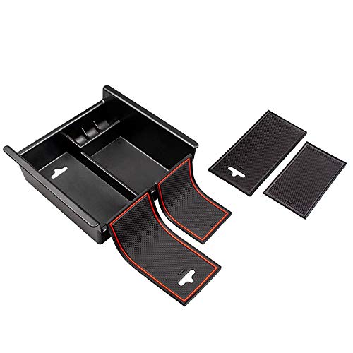 Breeshy Auto Innen Raum ZubehöR Armlehnen Mittel Konsole Aufbewahrungs Box mit Rutschfester Matte Passend für 4Runner 2010-2020 von Breeshy