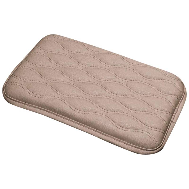 Breeshy Auto Mittel Konsole Polster PU Auto Armlehne Sitzbezug Schutz HüLle Staubdicht, BeschäDigungssicher und Anti-Alt Konsole Beige von Breeshy