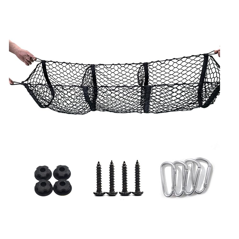 Breeshy Auto-Organizer, Heckhaken, Müllcontainernetz, Aufbewahrungstasche, Pickup-Truck-Netz, SUV-Kofferraumnetz, Gepäcknetze, 100 X 30 cm von Breeshy