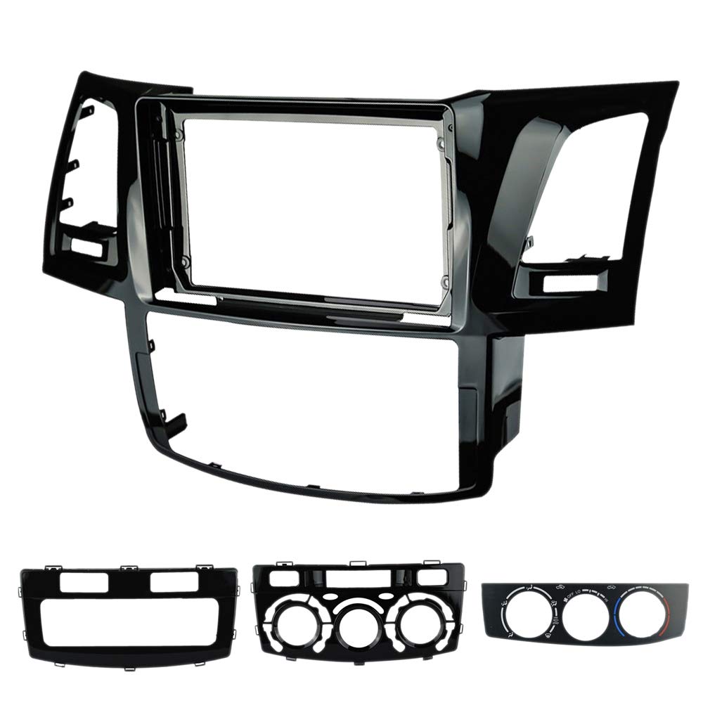 Breeshy Auto Radio Fascia Trim Kit, 9 2 Din Dash Panel DVD Rahmen Install Kit für FORTUNER 2008-2014 von Breeshy