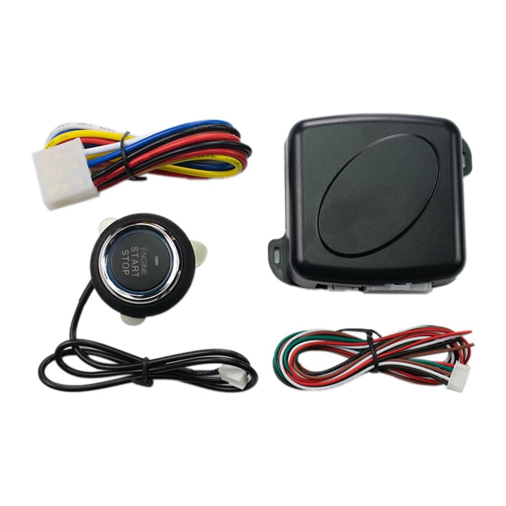 Breeshy Autoalarm, EIN-Knopf-Start/Stopp-System-Kit, Fernverriegelung der Motortür, Schlüsselloses Zugangssystem, Zentralverriegelung von Breeshy