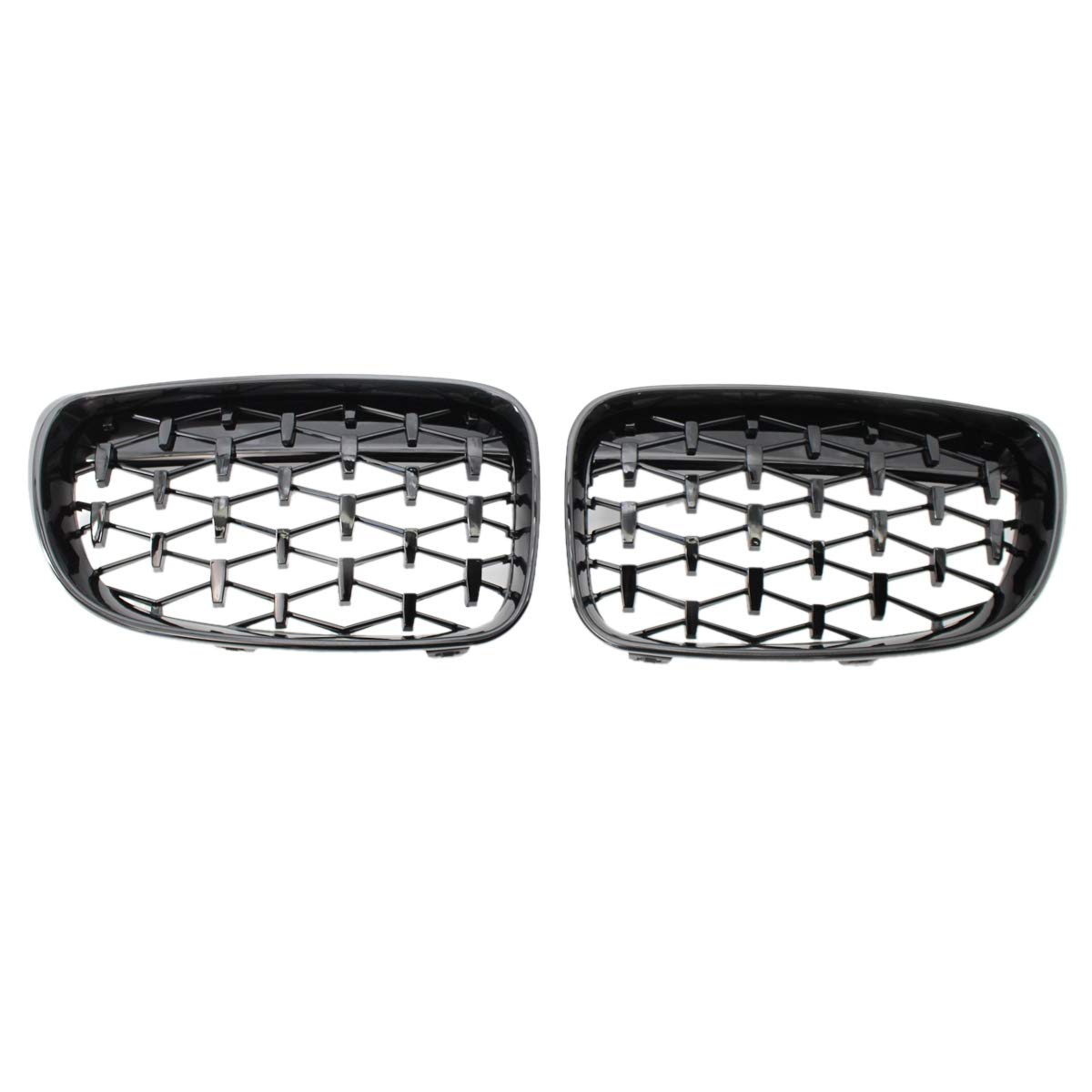 Breeshy Nieren Grill Vorne, Paar Motor Haube Diamant Grill für 1 Serie E87 118I 120I 125I 2008-2011 von Breeshy