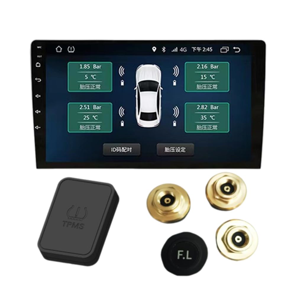 Breeshy Smart USB Android Kabelloses TPMS Reifendruckkontrollsystem 5V für Navigation Autoradio Display Alarm Extern von Breeshy