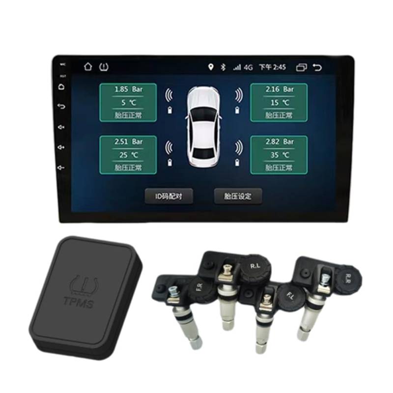 Breeshy Smart USB Android Kabelloses TPMS Reifendruckkontrollsystem 5V für Navigation Autoradio Display Alarm Intern von Breeshy