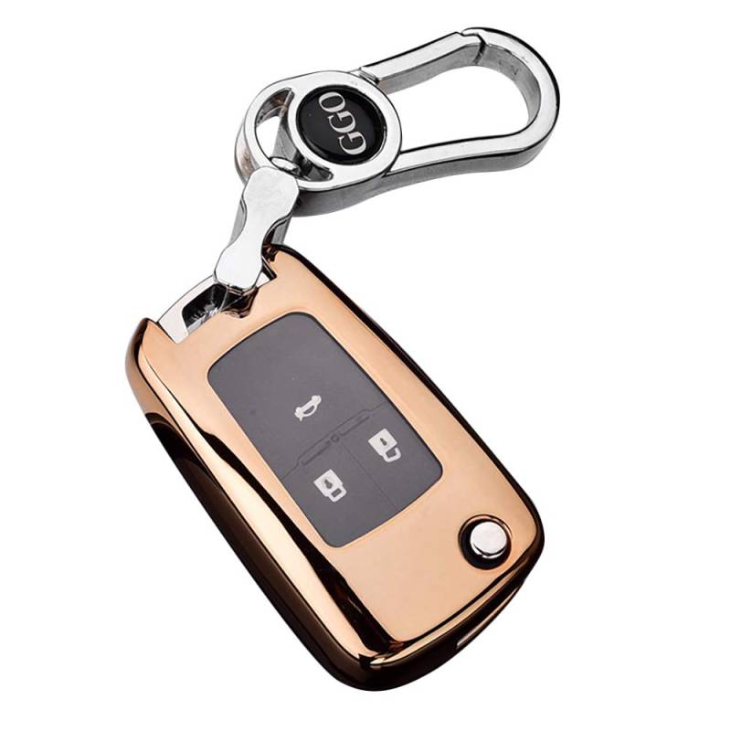 Breeshy Soft TPU Auto Remote Key Case Abdeckung für Aveo Segel Captiva (Gold C) von Breeshy