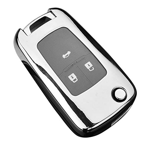 Breeshy Soft TPU Auto Remote Key Case Abdeckung für Aveo Segel Captiva (Silber A) von Breeshy