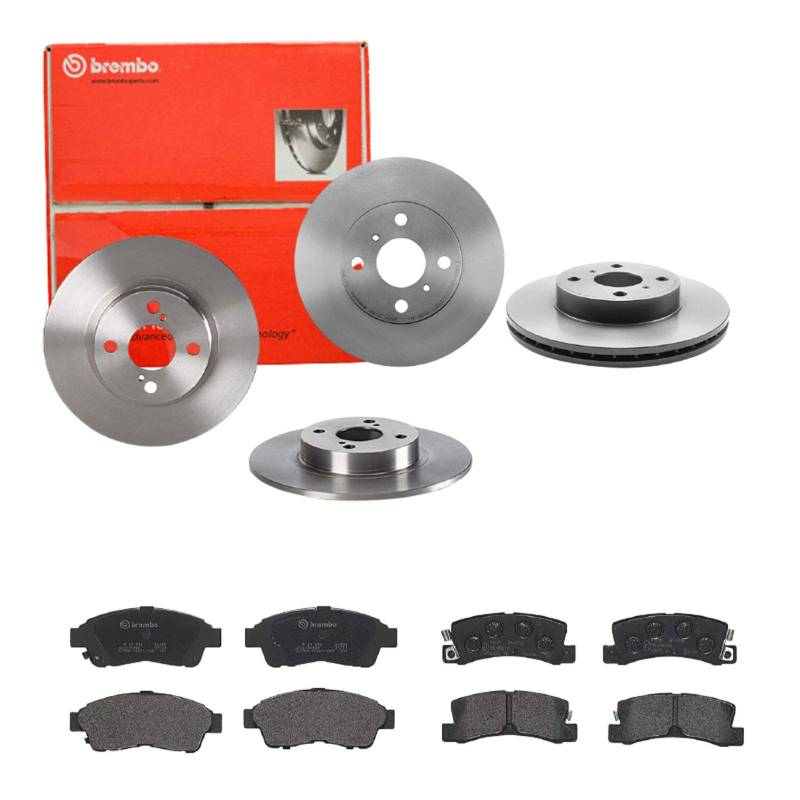 Brembo Bremsscheiben + Bremsbeläge Vorne + Hinten für Toyota Corolla Liftback von Brembo Bundle