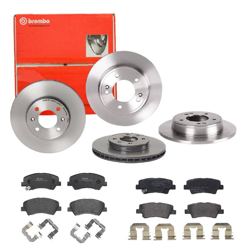 Brembo Bremsscheiben + Bremsbeläge Vorne und Hinten für für Kia Rio 3 UB von Brembo Bundle