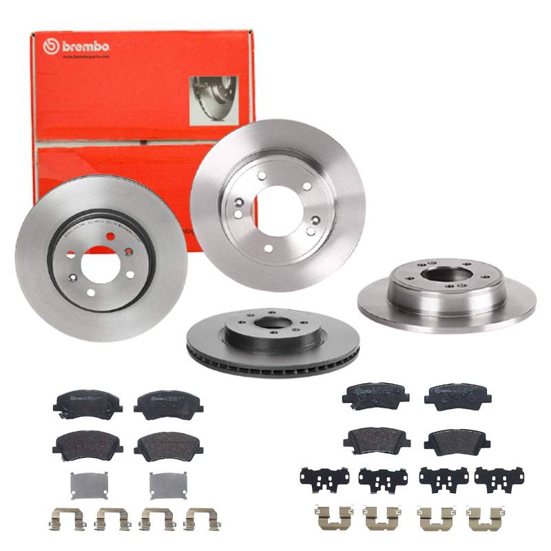 Brembo Bremsscheiben + Bremsbeläge Vorne und Hinten für für Kia Rio 4 von Brembo Bundle