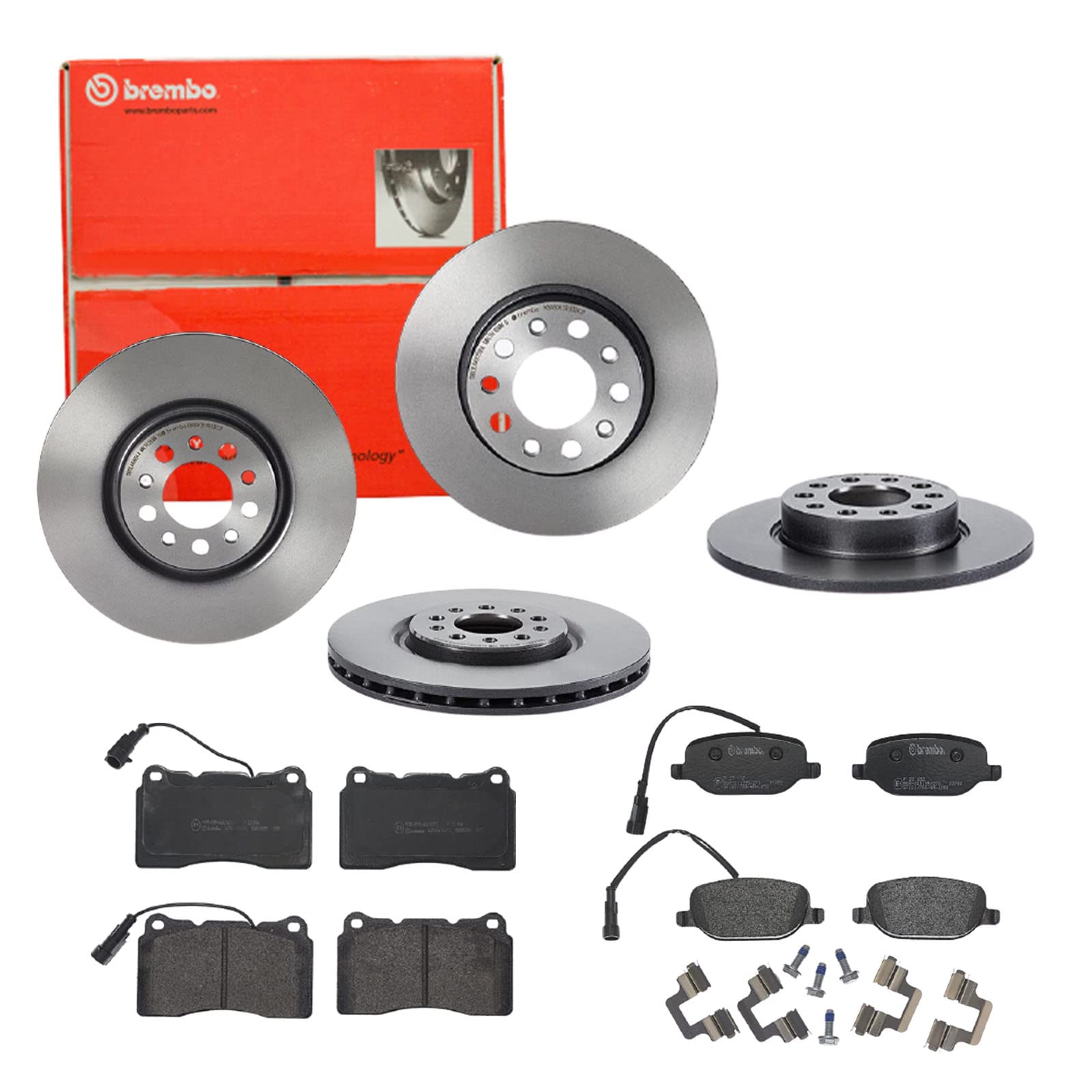 Brembo Bremsscheiben Coated + Beläge Vorne + Hinten Alfa Romeo Giulietta 940x von Brembo Bundle