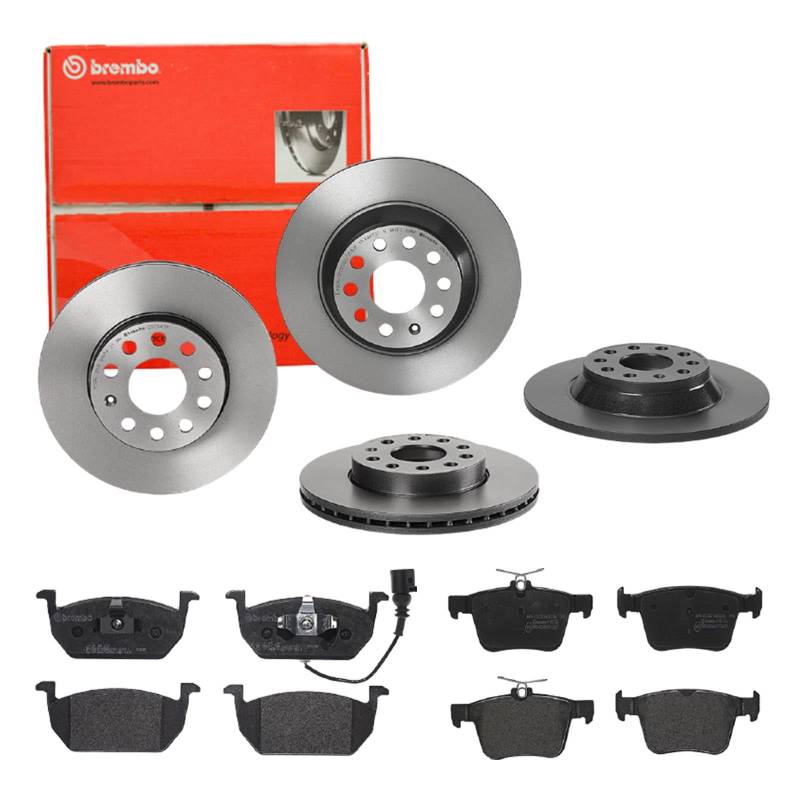 Brembo Bremsscheiben Coated + Beläge Vorne + Hinten VW Golf 7 Golf Alltrack von Brembo Bundle