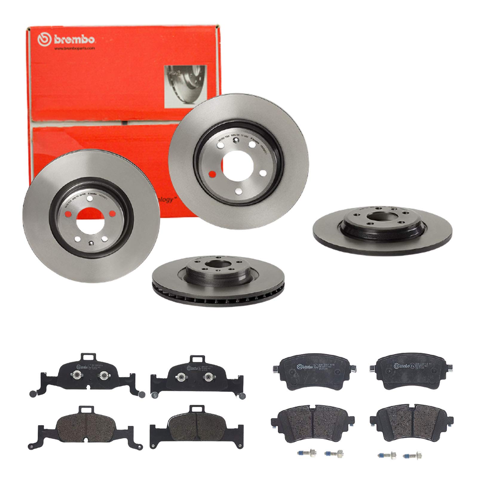 Brembo Bremsscheiben Coated + Beläge Vorne + Hinten für A4 A4 Avant Q5 FYB von Brembo Bundle