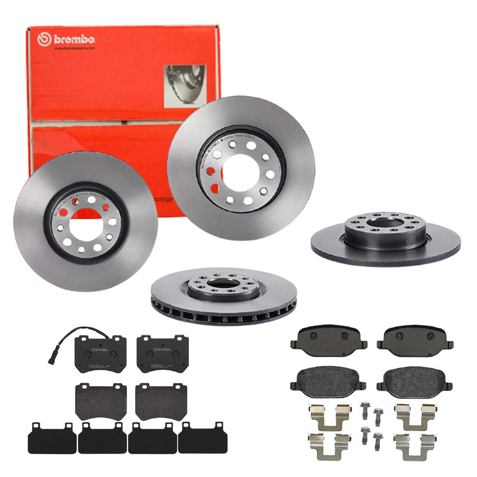 Brembo Bremsscheiben Coated + Beläge Vorne + Hinten für Alfa 159 Sportwagon von Brembo Bundle