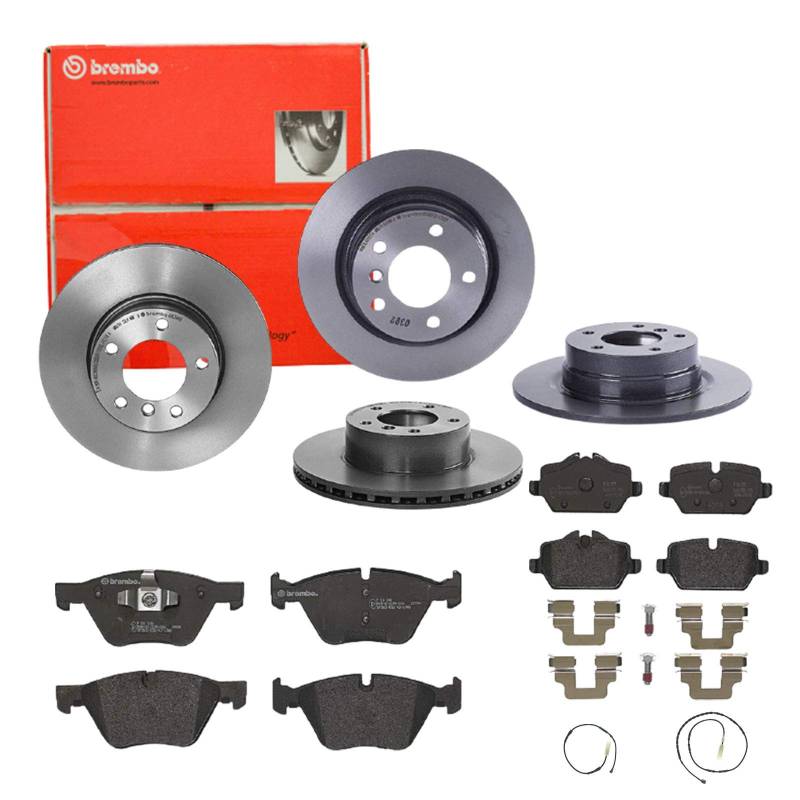 Brembo Bremsscheiben Coated + Beläge Vorne + Hinten für BMW 1 E81 E87 3 E90 von Brembo Bundle