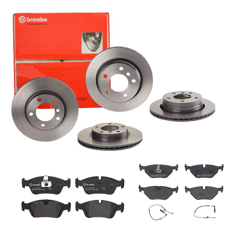 Brembo Bremsscheiben Coated + Beläge Vorne + Hinten für BMW 3 E46 3 Touring E46 von Brembo Bundle