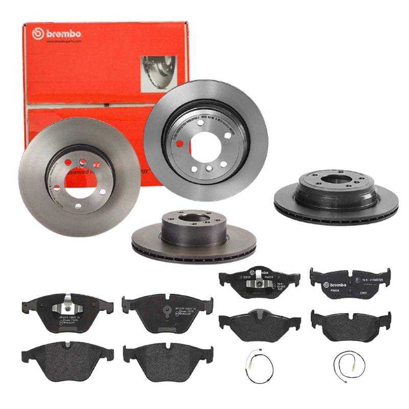 Brembo Bremsscheiben Coated + Beläge Vorne + Hinten für BMW 3 E90 E92 3 Touring E91 von Brembo Bundle