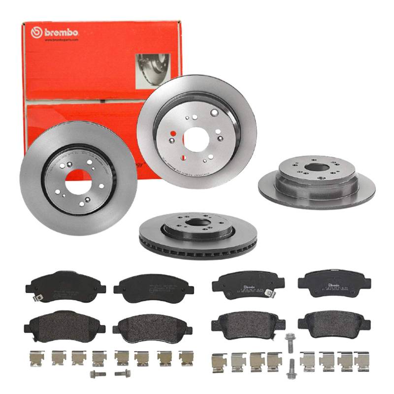 Brembo Bremsscheiben Coated + Beläge Vorne + Hinten für Honda CR-5 3 REx CR-5 4 RMx von Brembo Bundle