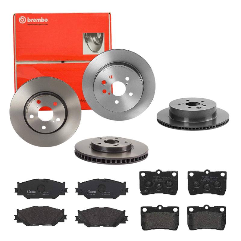 Brembo Bremsscheiben Coated + Beläge Vorne + Hinten für Lexus IS 100 IS 2 xE2x von Brembo Bundle