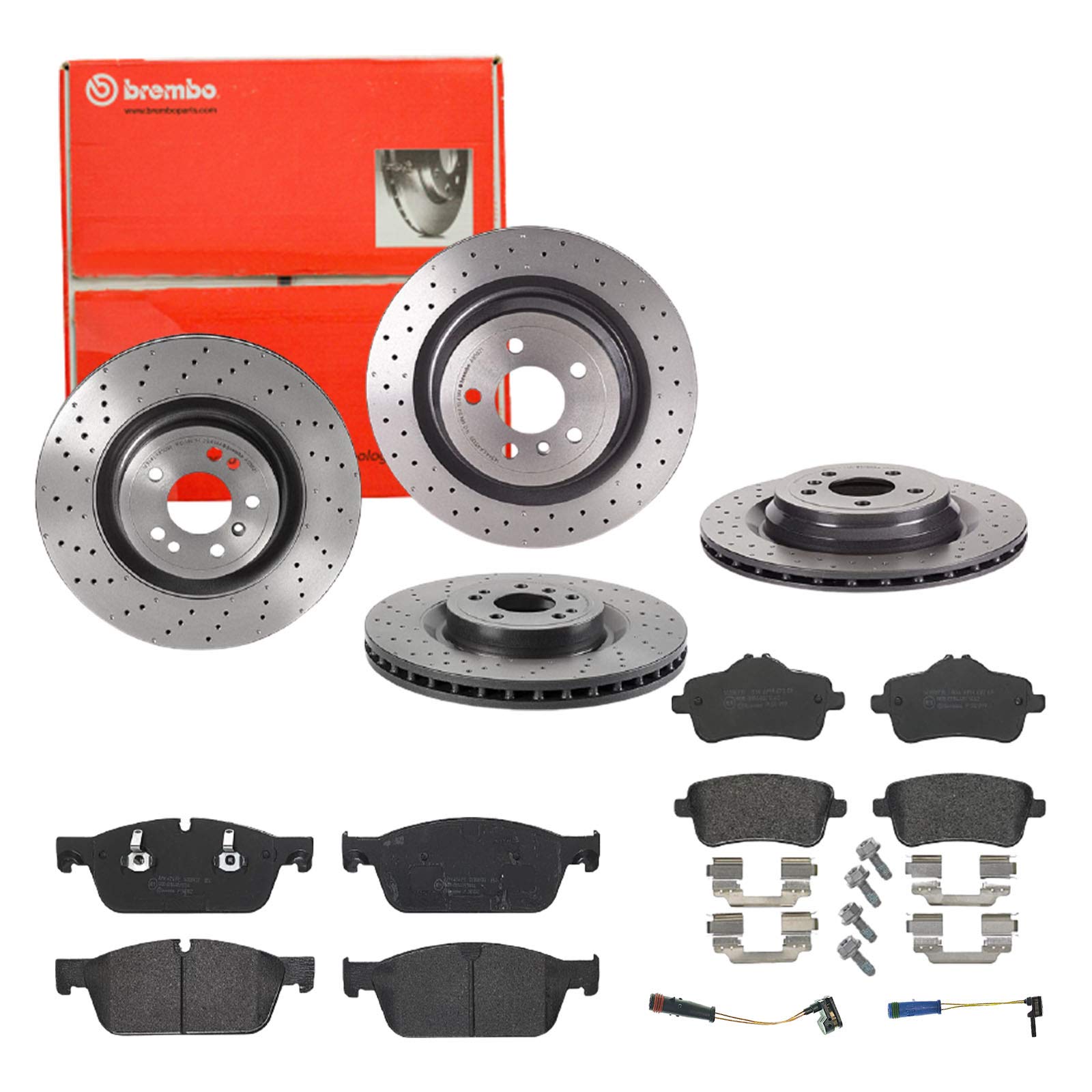 Brembo Bremsscheiben Coated + Beläge Vorne + Hinten für Mercedes 1000-Klasse W166 von Brembo Bundle