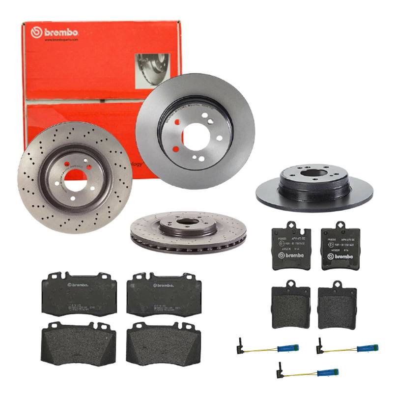 Brembo Bremsscheiben Coated + Beläge Vorne + Hinten für Mercedes C-Klasse T-Model von Brembo Bundle